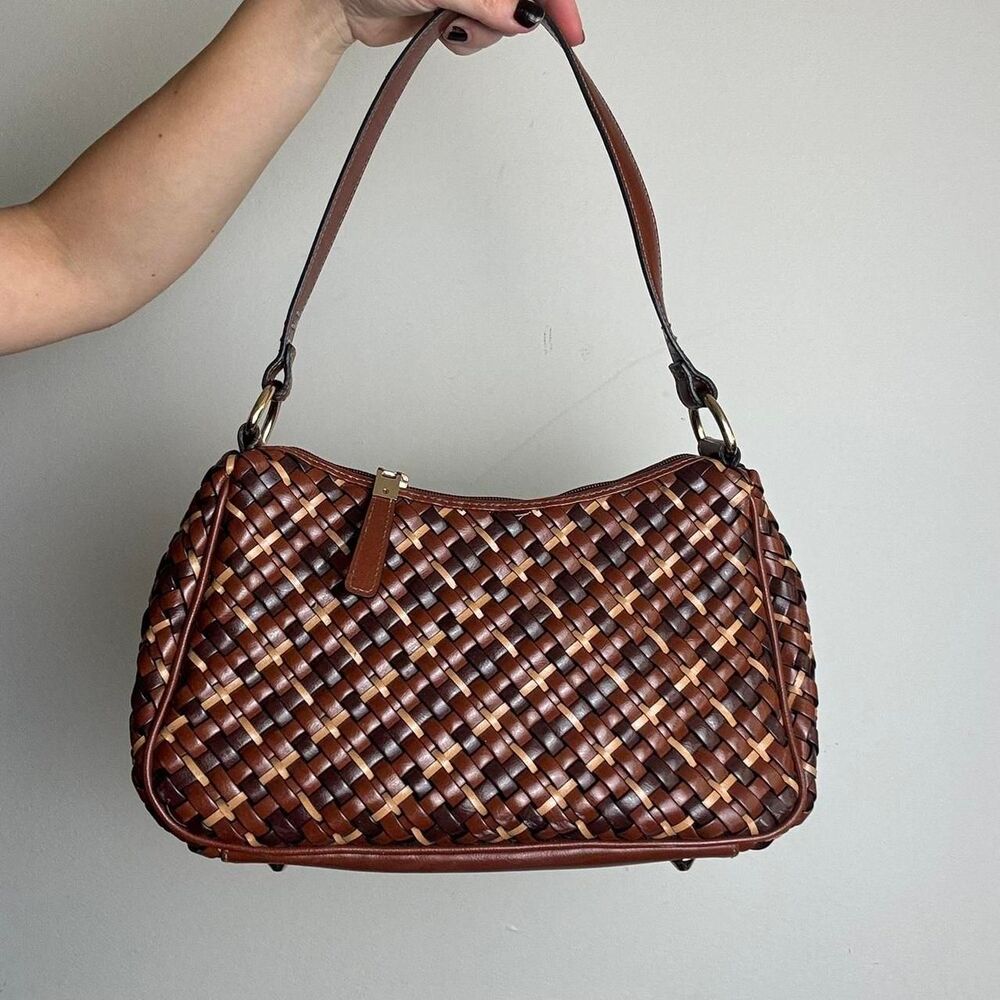 Nine West Vintage Brown Woven Shoulder Bag